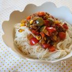 夏野菜のドライカレーそうめん