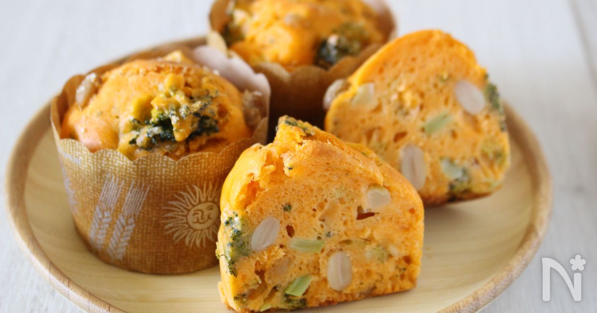 【ケークサレ】大豆とブロッコリーのトマトマフィン