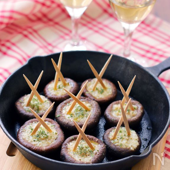 椎茸のガーリック塩バター焼き