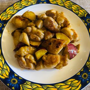 puricoの作ってみた!投稿(鶏肉とさつまいもの黒酢照り炒め)