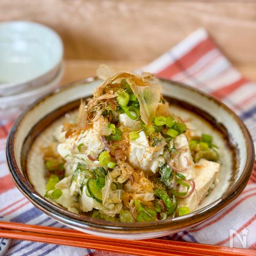 つるっと美味しい！火を使わず簡単【豆腐の冷汁風】
