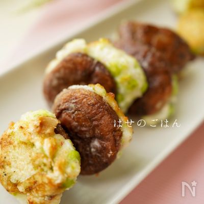 はんぺんでふわふわ♪椎茸の海老しんじょう✨