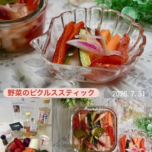 クラ蔵の作ってみた!投稿(塩もみして漬け込むだけ♩4種の野菜のピクルススティック)