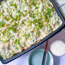 ホットプレートで作る包まない海老チーズ餃子