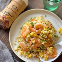 おうちパスタ ごま醤油ガーリックで作る☆海老チャーハン