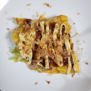 591472の作ってみた!投稿(【おもち入りとん平焼き】余ったお餅で簡単絶品おかず☆)