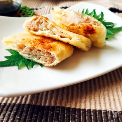 あと1品☆ツナと玉ねぎの油揚げ袋焼き
