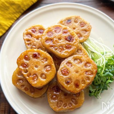 【基本のれんこんのはさみ焼き】定番/甘辛/きれいに作れるコツ