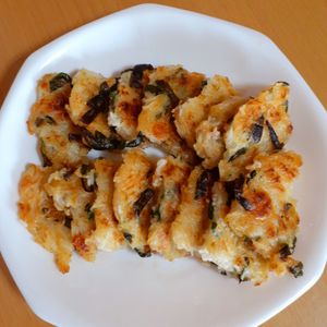 ゆゆ920の作ってみた!投稿(余ったそうめんで＊もちもちニラチーズ素麺チヂミ＊)