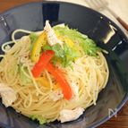 サラダチキンとパプリカのパスタ《鍋一つで出来る！ゆで論式》