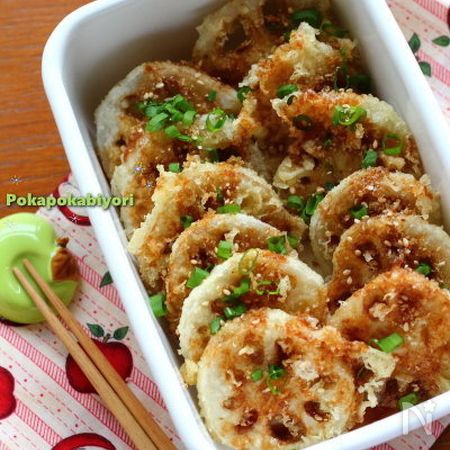 れんこんの天ぷら 甘辛タレ味 By 小春 ぽかぽかびより レシピサイト Nadia ナディア プロの料理家のおいしいレシピ