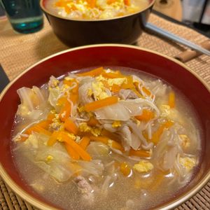 みっさキッチンの作ってみた!投稿(野菜たっぷり♡うま塩にゅうめん【#別茹で不要 #煮るだけ】)