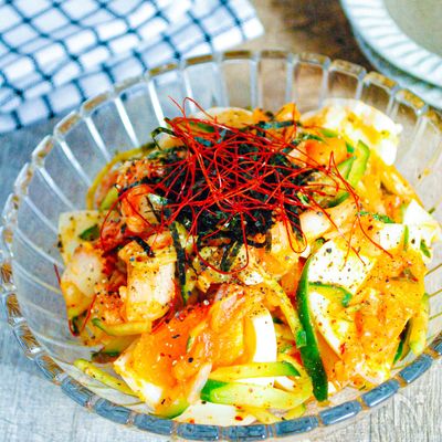 【12kgやせた管理栄養士考案】ゆで卵ときゅうりのキムチ和え