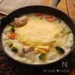 かける派☆クリームシチューのオムライス風