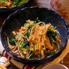 【レンジで10分!!】えのきとほうれん草のピリ辛和え