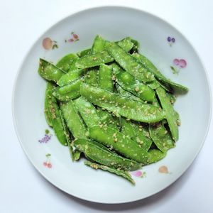 ふうかの作ってみた!投稿(10分で完成！絹さやの胡麻ナムル)