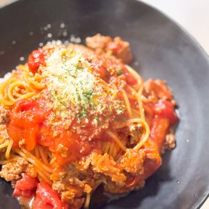 chanmiの作ってみた!投稿(【ボロネーゼ風♡ひき肉のトマトパスタ】ワンパン&包丁不要♡)