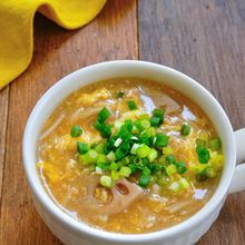 豚ひき肉とれんこんとえのきのとろみ味噌かきたまスープ