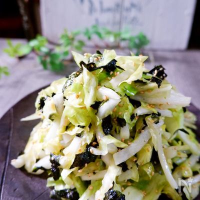 ＼味付け海苔がポイント／キャベツと大根の海苔ナムル