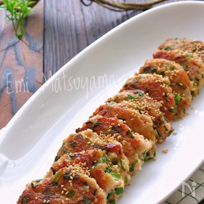 餃子風味の豆腐と豚ひき肉のもちもち落とし焼き
