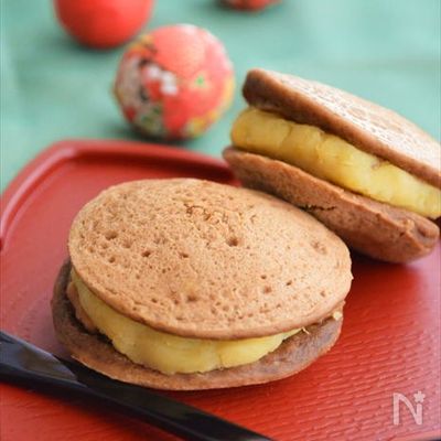 【コーヒー風味のさつまいもどら焼き】ホットケーキミックスで♪