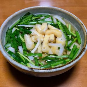Nao★彡の作ってみた!投稿(行列のうどんそば1日300杯🍜あげとニラのきざみうどん🤩)