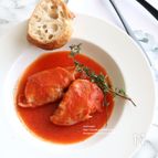 鱈の生ハム巻き トマトジュース煮