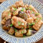 【簡単でおすすめ！】鶏もも肉となすの甘辛ごまだれ炒め