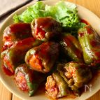 レンジで簡単【ジュワ旨♩ピーマン肉詰め】ポリ袋で楽チン成形◎