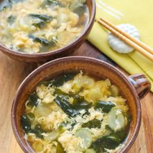 中華風♪セロリとわかめの卵スープ