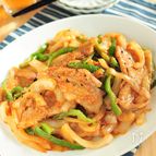 にんにく無しでもガツンとくる味！豚バラと野菜の甘辛味噌炒め