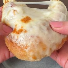 蒸しベーグルのチーズたまごサンド