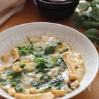 激旨＊毎日でも食べたい♡みつばとお揚げとお餅の卵とじ