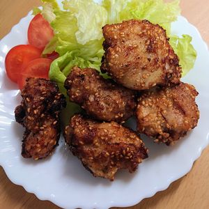まゆのの作ってみた!投稿(【サクじゅわっ♪至高の味】うま塩ごまからあげ)