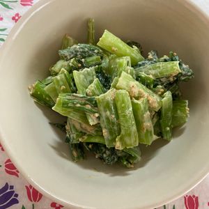 万福の作ってみた!投稿(【ごまマヨ小松菜】あと１品に！レンジで即完成♪)
