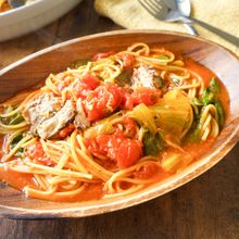完全ワンパン！魚介のトマトパスタ　#包丁不要
