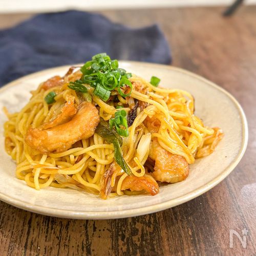 【鶏皮焼きそば】楽してガッツリ焼きそば