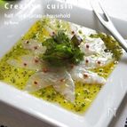 昆布白だしキウイドレの白身魚カルパッチョ