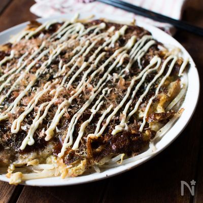包まないもやしの豚平焼き