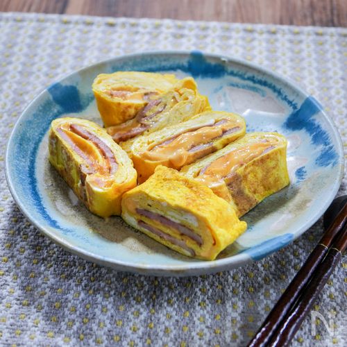 ベーコンとチェダチーズの玉子焼き