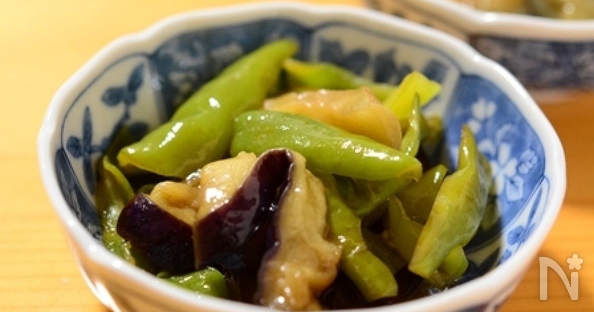 茄子と甘長唐辛子のめんつゆ煮 | レシピサイトNadia