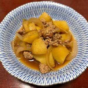 りんごの作ってみた!投稿(じゃがいもとひき肉のうま煮【作り置き】)