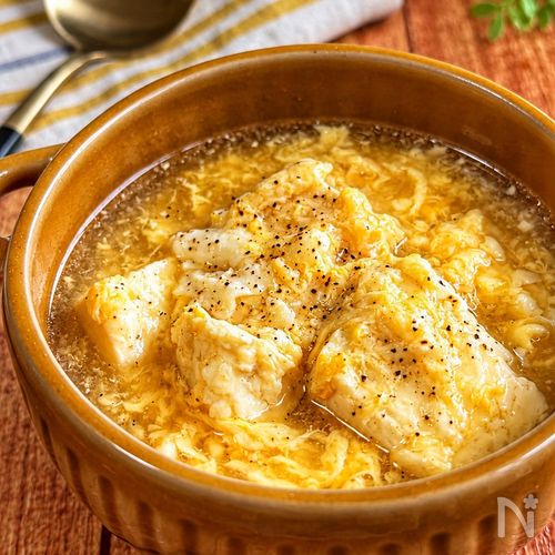 【豆腐とふわふわ卵の中華スープ】どんな料理にも合わせやすい♪