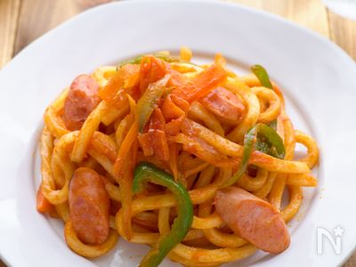 [節約レシピ♡］懐かしの喫茶店の味ナポリタンうどん