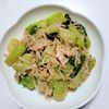 ふうかの作ってみた!投稿(ごまたっぷり【青梗菜ともやしハムの中華和え】)
