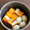 じんわり染みる絹厚揚げと卵と牛こまの煮物の工程2
