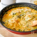 【白身魚とほうれん草の味噌グラタン】フライパンでできる♪