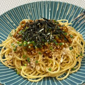 楽ラク手抜キッチン🐶🐾の作ってみた!投稿(至福のレンチン納豆パスタ【全ての納豆好きさんに捧ぐ】)