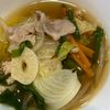 くだもの大好きの作ってみた!投稿(野菜たっぷり!豚バラのモツ鍋風おかずスープ)