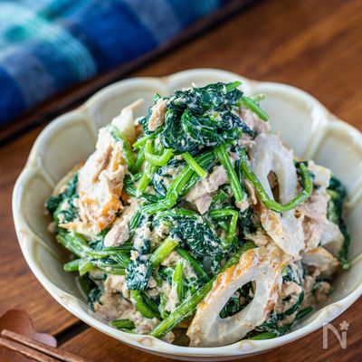 【隠し味は〇〇】ほうれん草とちくわのツナマヨ和え